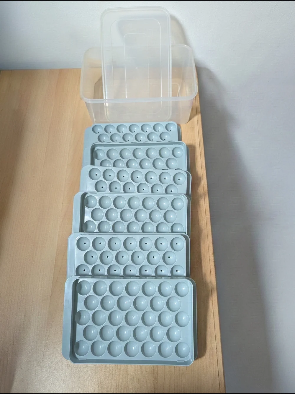 Round Ice Cube Tray with Storage Bin - Light Blue